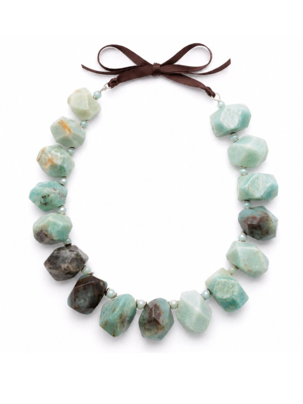 Amazonite Statement Necklace Artisan Natural Stone Sterling Silver